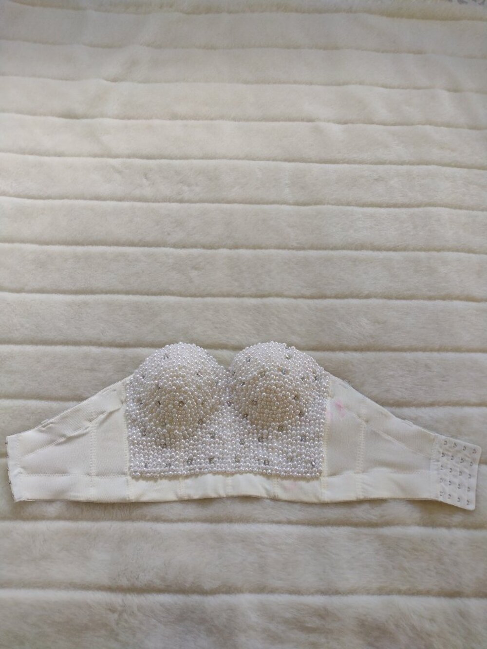 Windsor Corset Pearl Beaded Push-up XS White